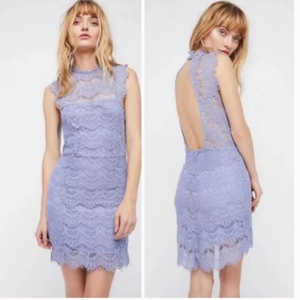 Blue Free People Lace Dress